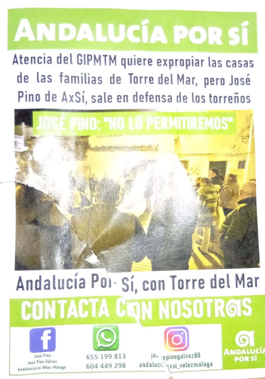 Folleto con información falsa